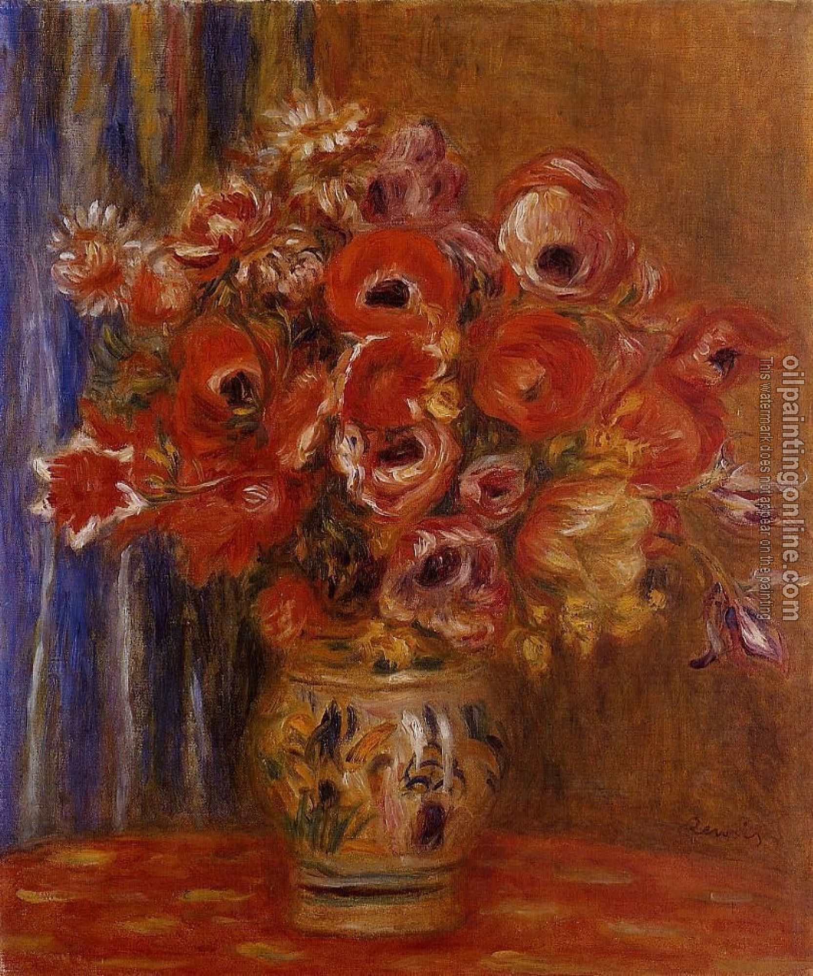 Renoir, Pierre Auguste - Vase of Tulips and Anemones
